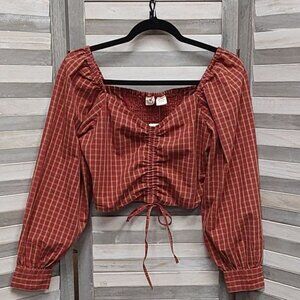 Levi's® Women's Puff Long Sleeve Devin Blouse | Red Plaid | XS